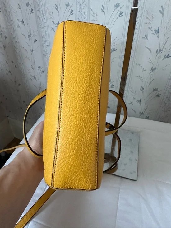 Coach Yellow Pebbled Leather Satchel - Picture 8 of 15
